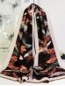 Reversible Cashmere Feeling Feather Print Premium Scarf